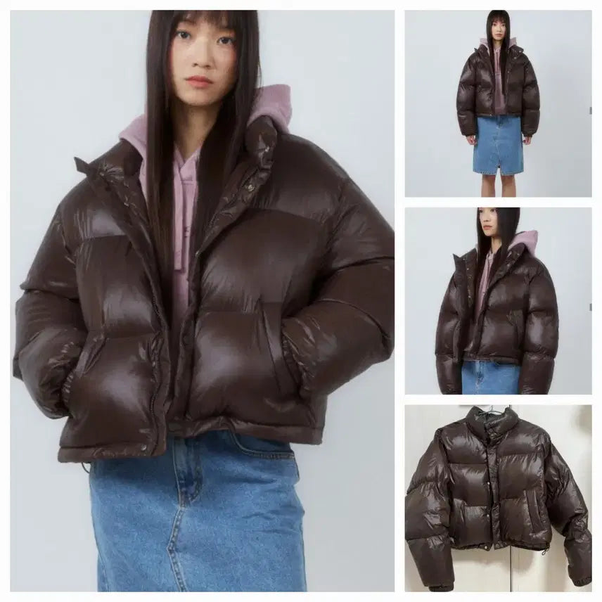 [BUNJANG] Code:Graphy Glossy Short Padded Jacket / 코드그라피 글로시 숏패딩S
