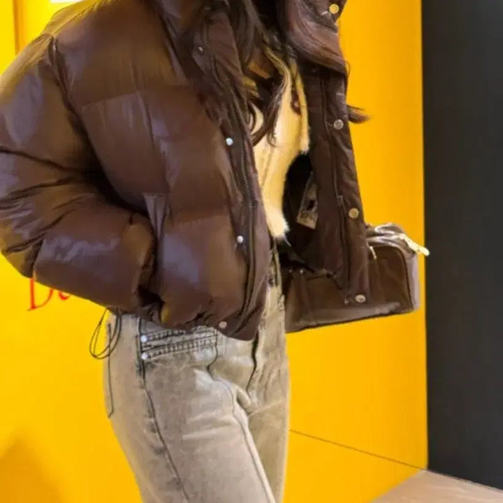 [BUNJANG] Code:Graphy Glossy Short Padded Jacket / 코드그라피 글로시 숏패딩S