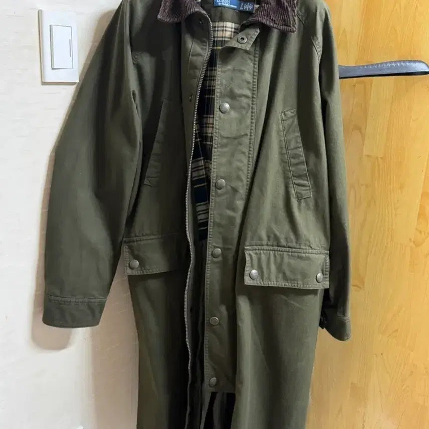 [BUNJANG] Polo Ralph Lauren Olive Long Coat / 폴로 랄프로렌 올리브 롱 코트