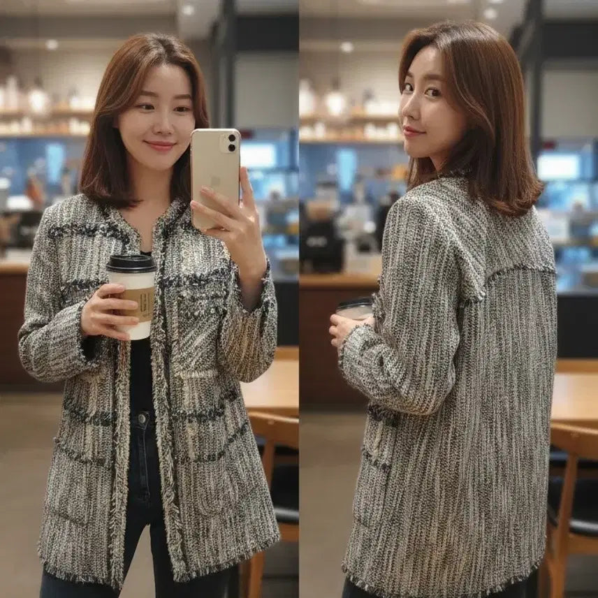 [BUNJANG] System Tweed Jacket / 한섬 시스템 트위드 자켓 77정도