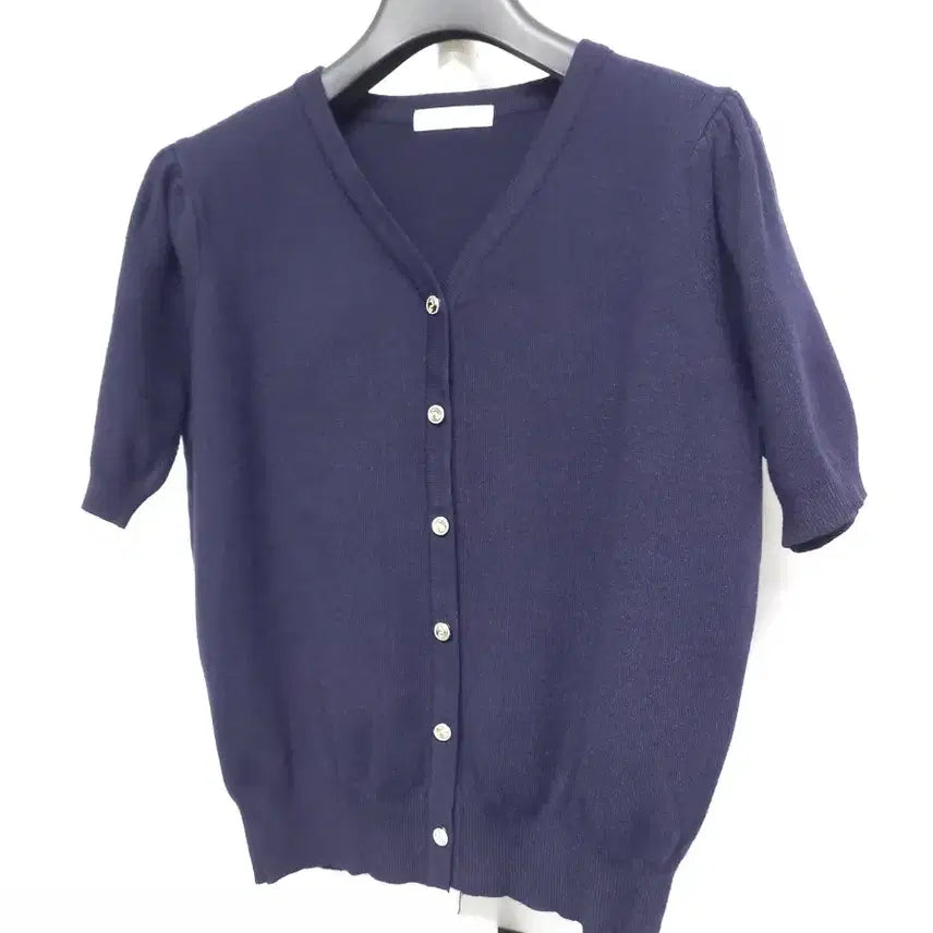 [BUNJANG] The Izzat Spring/Autumn Knit Short Cardigan Navy Size 55 / 새 더 아이잗 춘추 니트 숏 가디건 55