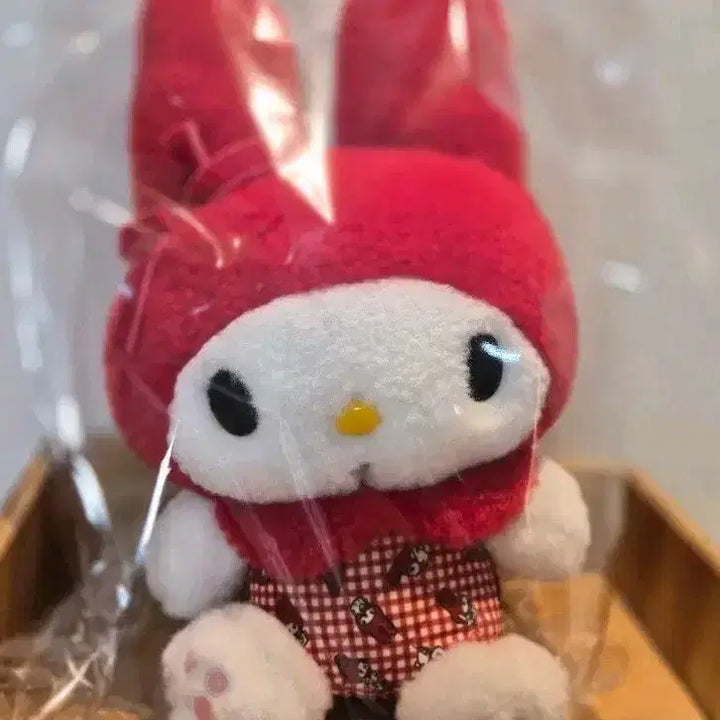 [BUNJANG] Red Check Marron Cream Plush Doll / (무배)레드체크 마멜 누이