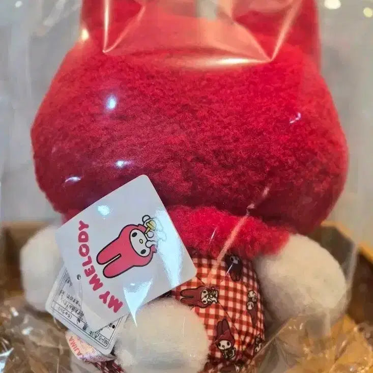 [BUNJANG] Red Check Marron Cream Plush Doll / (무배)레드체크 마멜 누이