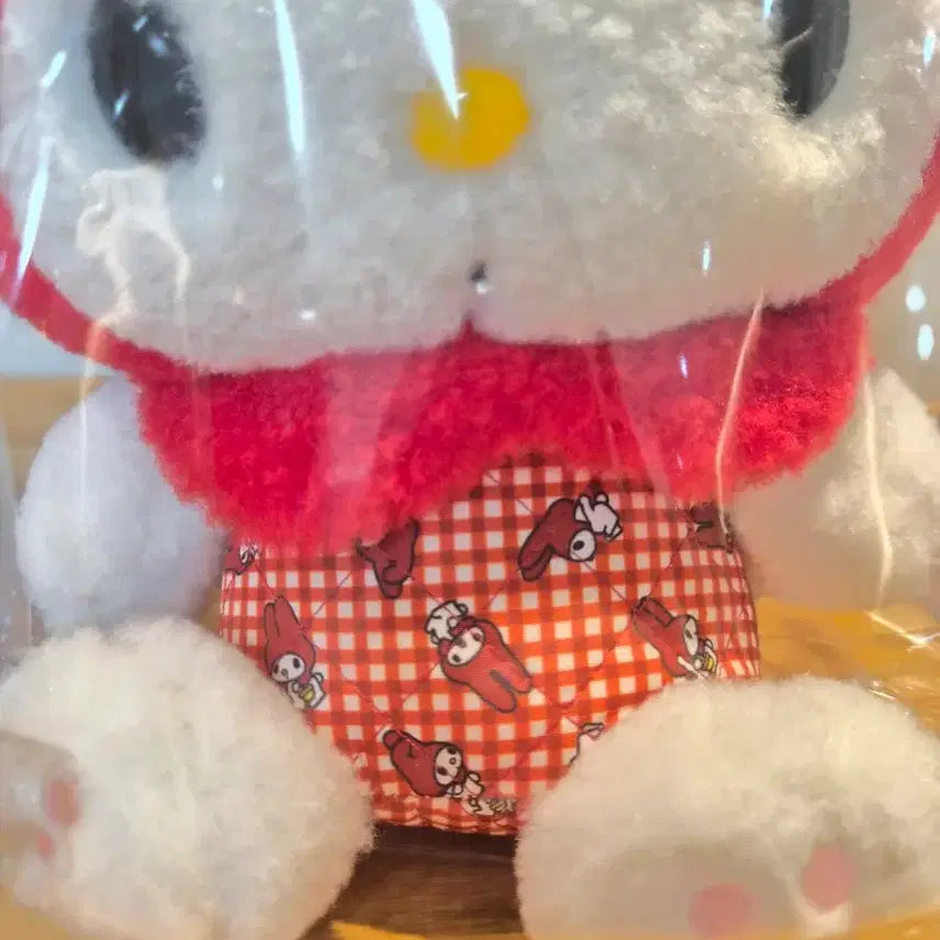 [BUNJANG] Red Check Marron Cream Plush Doll / (무배)레드체크 마멜 누이