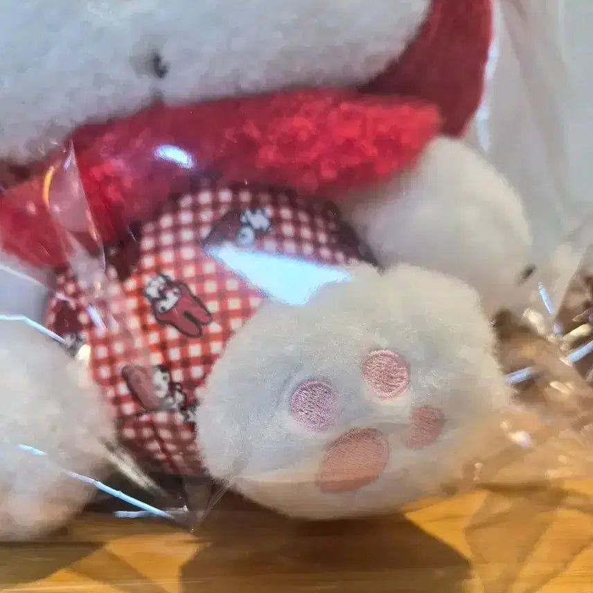 [BUNJANG] Red Check Marron Cream Plush Doll / (무배)레드체크 마멜 누이