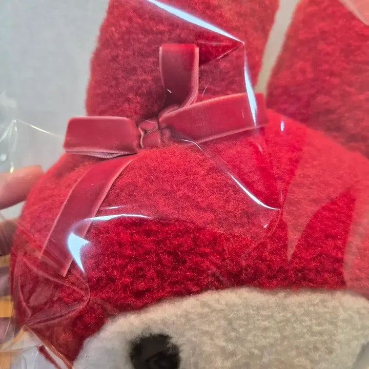 [BUNJANG] Red Check Marron Cream Plush Doll / (무배)레드체크 마멜 누이