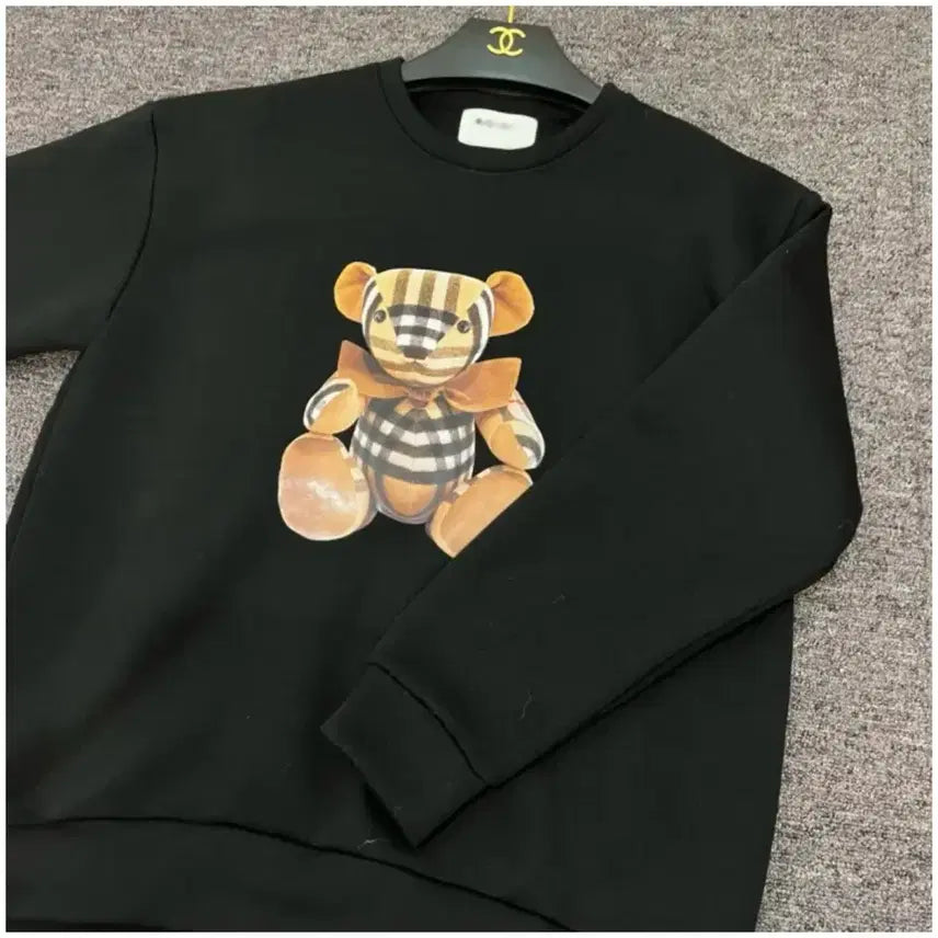 [BUNJANG] Checkered Teddy Bear Sweatshirt Burberry Style / 체크 테디베어 맨투맨 버버리st