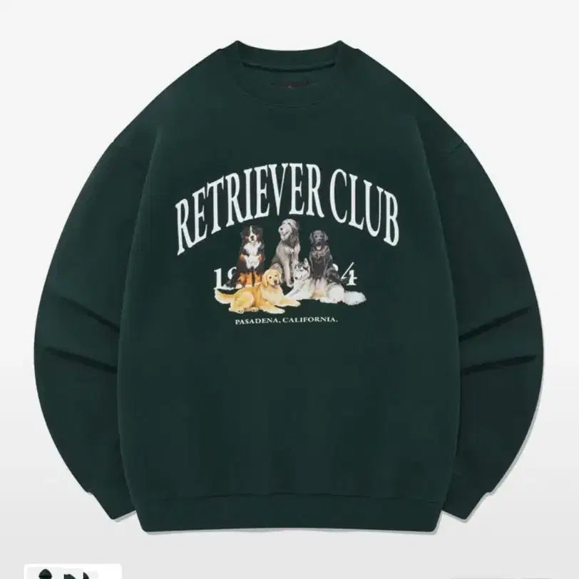 [BUNJANG] Retriever Club Green Men's Sweatshirt / 리트리버클럽 맨투맨 티셔츠 그린