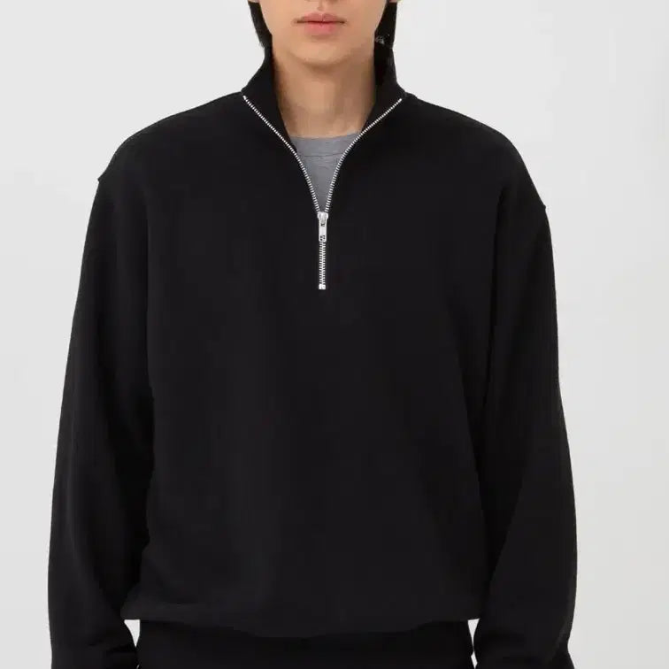 [BUNJANG] Brownyard Soft Half-Zip Up Black / 브라운야드 소프트 하프집업 블랙 3사이즈
