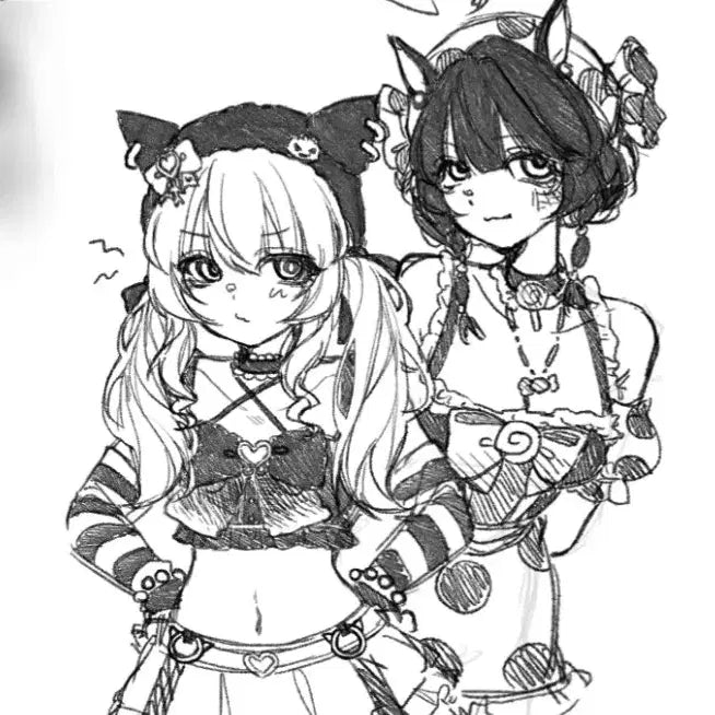 [BUNJANG] Black and White Sketch Commission / 빠른마감 흑백 낙서 커미션