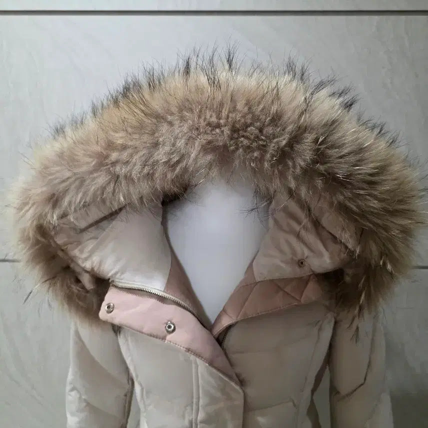 [BUNJANG] Plastic Island Duck Down Padded Jacket / 컬러 너무 예쁜 라쿤퍼 오리털 패딩 55~66 플라스틱아일랜드