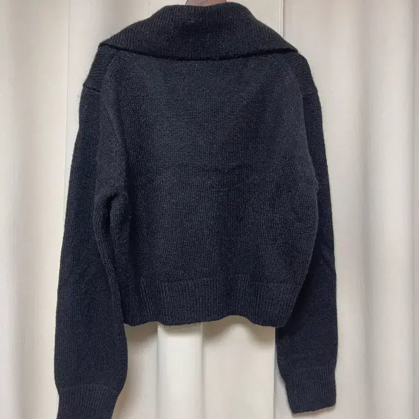 [BUNJANG] TOATEE Black Big Collar Knit Cardigan / TOATEE 블랙 빅카라 니트 가디건