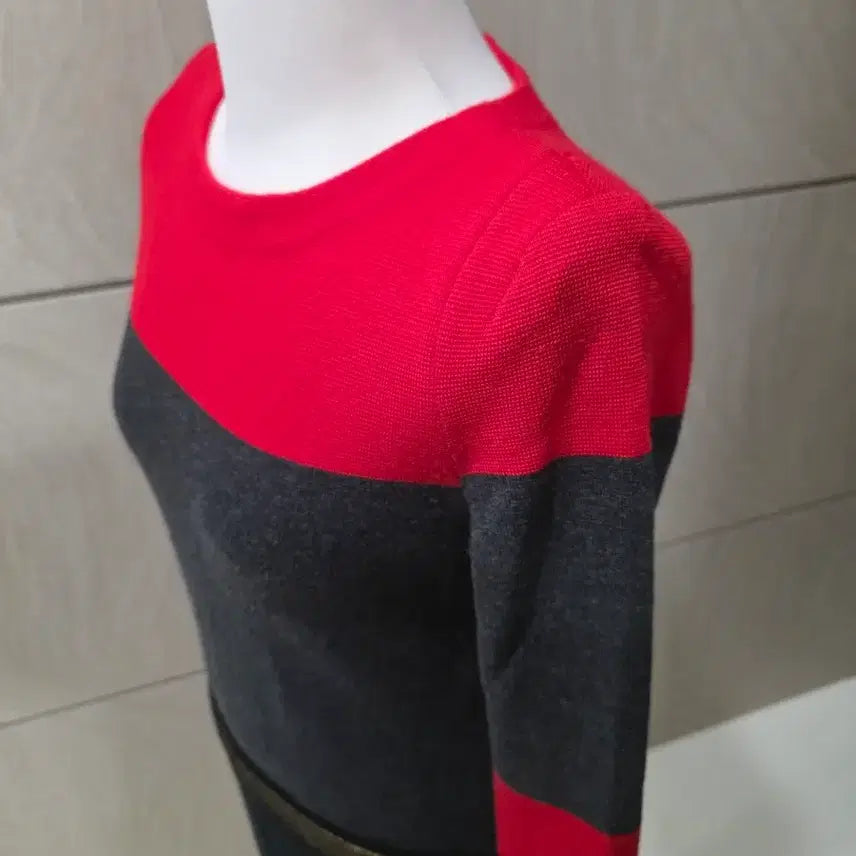 [BUNJANG] Mise-en-scene Knit Dress / 미샤 배색 니트 원피스 / 44~55반 추천