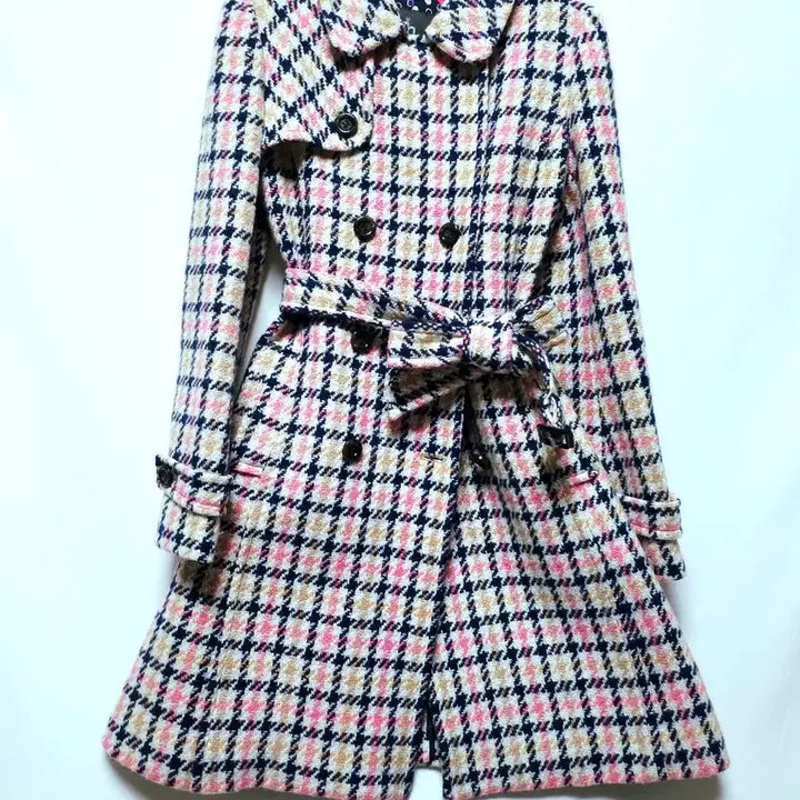 [BUNJANG] Hazzys Angora Check Coat / 헤지스 앙고라 체크 울100% 앙고라코트+벨트포함