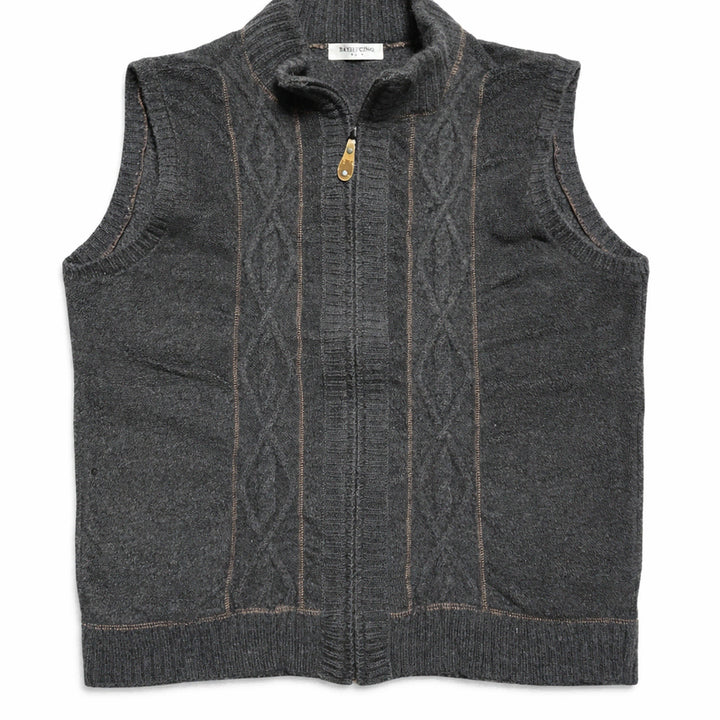[BUNJANG] Vintage Cable Knit Pattern Vest / JPN 00s 일본 빈티지 울 케이블 니트 패턴 조끼 플리스 베스트