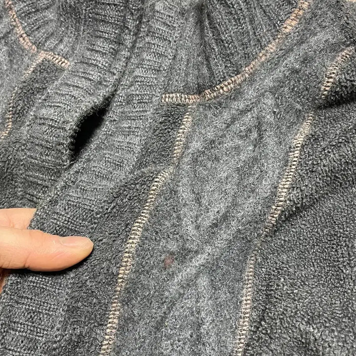 [BUNJANG] Vintage Cable Knit Pattern Vest / JPN 00s 일본 빈티지 울 케이블 니트 패턴 조끼 플리스 베스트