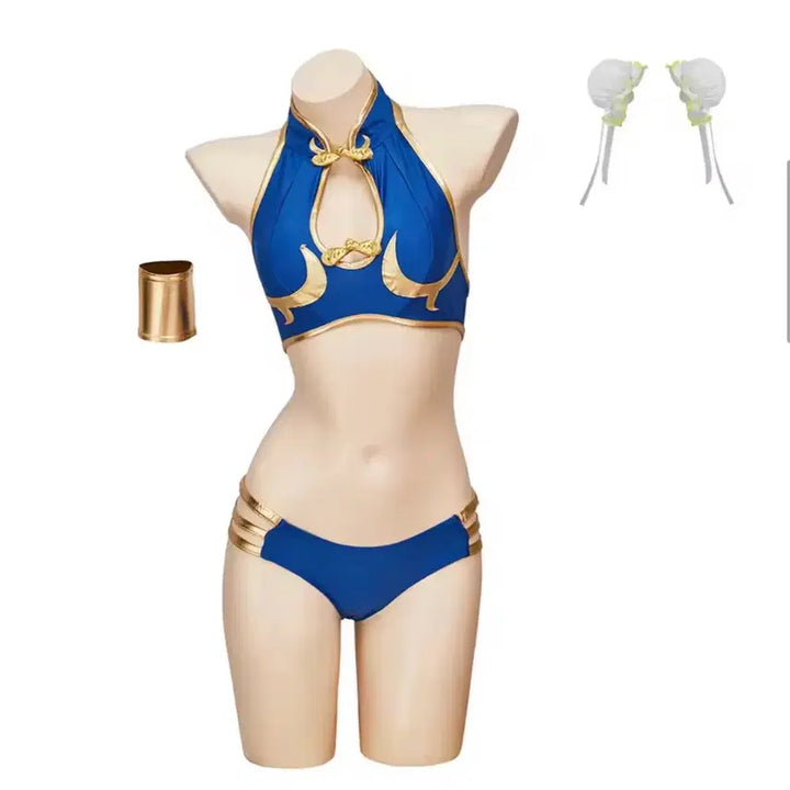 [BUNJANG] Street Fighter Chun-Li Swimsuit Cosplay Set / 스트리트 파이터 춘리 수영복 코스프레 세트