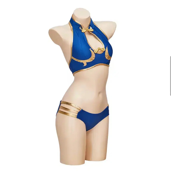 [BUNJANG] Street Fighter Chun-Li Swimsuit Cosplay Set / 스트리트 파이터 춘리 수영복 코스프레 세트
