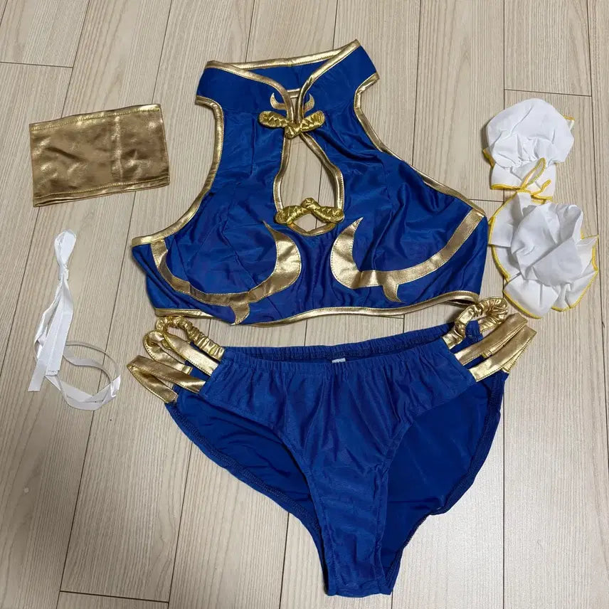 [BUNJANG] Street Fighter Chun-Li Swimsuit Cosplay Set / 스트리트 파이터 춘리 수영복 코스프레 세트