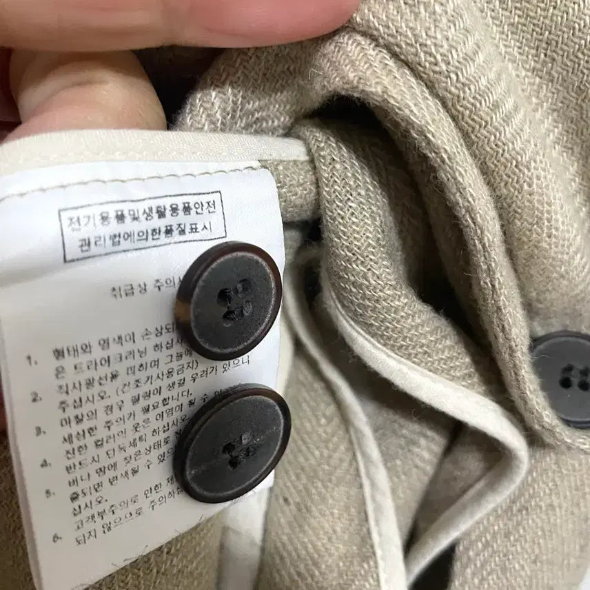 [BUNJANG] Monochrome Linen Long Jacket / 모노크롬 린넨 롱 자켓