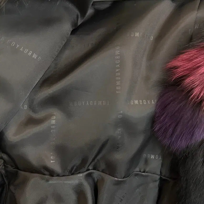 [BUNJANG] Multicolor Fox Fur Coat / 멀티컬러 폭스 퍼 코트