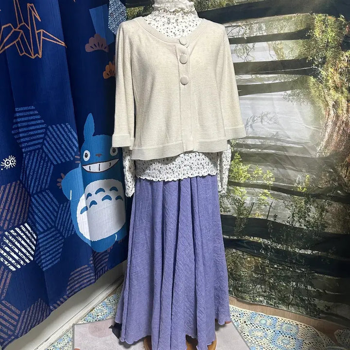 [BUNJANG] Vintage Mori Girl Style Layered Cardigan / 빈티지 모리걸 바선생핏 레이어드 가디건