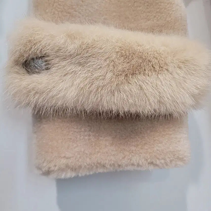 [BUNJANG] Real Lambswool Long Coat / 밍크 트리밍 리얼 양털 롱코트 55~66