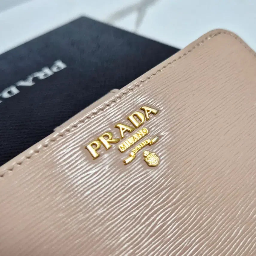 [BUNJANG] Prada Vitello Move Powder Pink Medium Wallet / (정품) 프라다 비텔로무브 중지갑 파우더 핑크
