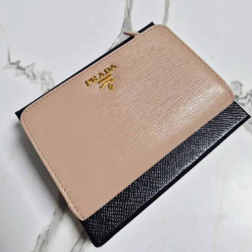 [BUNJANG] Prada Vitello Move Powder Pink Medium Wallet / (정품) 프라다 비텔로무브 중지갑 파우더 핑크