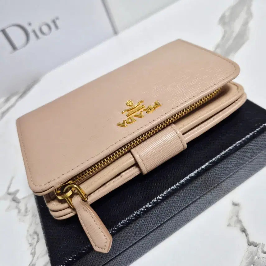 [BUNJANG] Prada Vitello Move Powder Pink Medium Wallet / (정품) 프라다 비텔로무브 중지갑 파우더 핑크