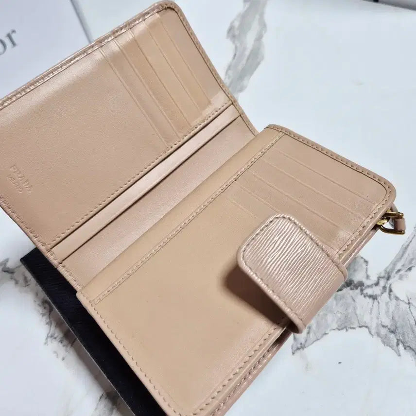 [BUNJANG] Prada Vitello Move Powder Pink Medium Wallet / (정품) 프라다 비텔로무브 중지갑 파우더 핑크