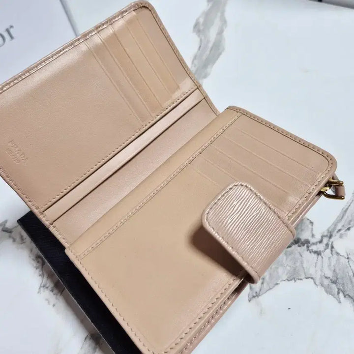 [BUNJANG] Prada Vitello Move Powder Pink Medium Wallet / (정품) 프라다 비텔로무브 중지갑 파우더 핑크