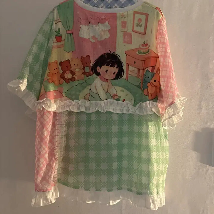 [BUNJANG] Vintage Macaron Short Sleeve T-shirt / 귀여운 마카롱 반팔티 빈티지