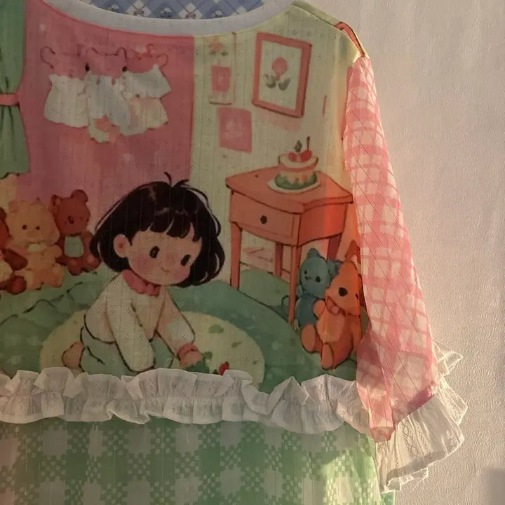 [BUNJANG] Vintage Macaron Short Sleeve T-shirt / 귀여운 마카롱 반팔티 빈티지