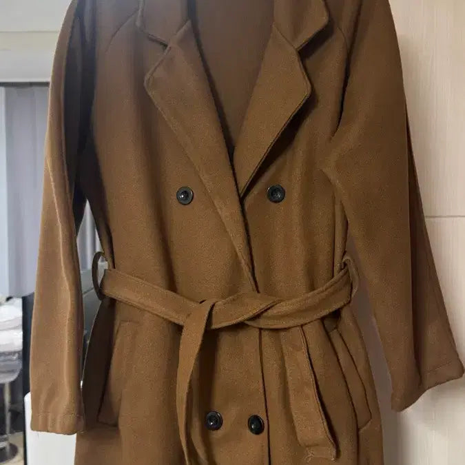 [BUNJANG] Brown Long Coat Outerwear Jacket / 브라운 롱 코트 아우터 자켓