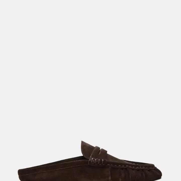 [BUNJANG] Steve Madden Suede Loafer Mules / 스티브매든 초콜릿브라운 스웨이드 로퍼 뮬 (생로랑 더로우 맛)