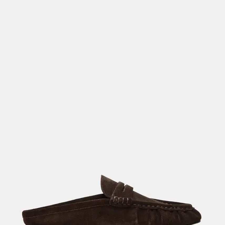 [BUNJANG] Steve Madden Suede Loafer Mules / 스티브매든 초콜릿브라운 스웨이드 로퍼 뮬 (생로랑 더로우 맛)