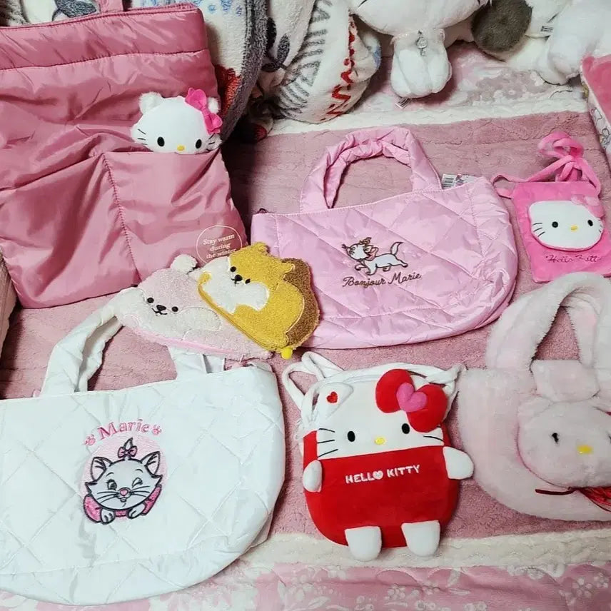[BUNJANG] Hello Kitty Pink Fur Mini Tote Bag / (단종/희귀템)고전키티 헬로키티 핑크 퍼 미니 토트백 가방