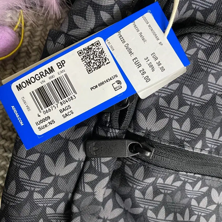 [BUNJANG] Adidas Monogram Backpack IU0009 Black / 아디다스 모노그램 백팩 IU0009 블랙 새상품