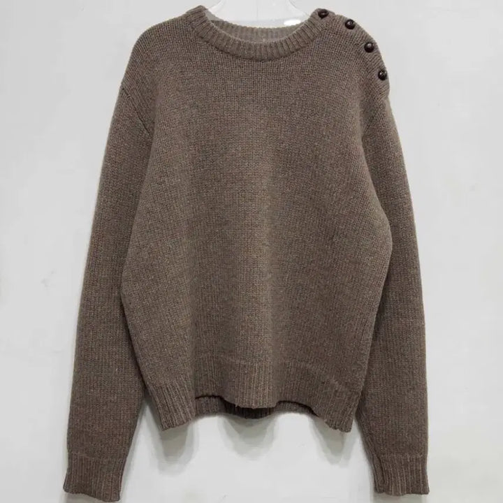 [BUNJANG] Polo Ralph Lauren Lambswool Knit / 90s 폴로 랄프로렌 가죽 패치 램스울 니트