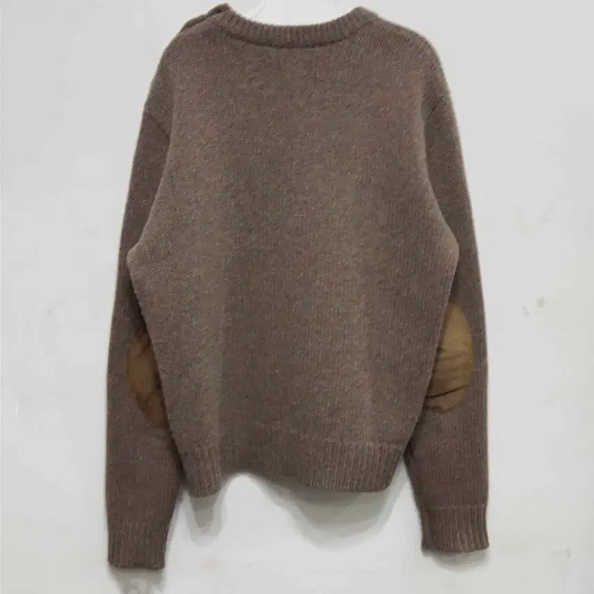[BUNJANG] Polo Ralph Lauren Lambswool Knit / 90s 폴로 랄프로렌 가죽 패치 램스울 니트