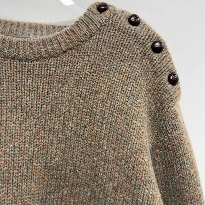 [BUNJANG] Polo Ralph Lauren Lambswool Knit / 90s 폴로 랄프로렌 가죽 패치 램스울 니트