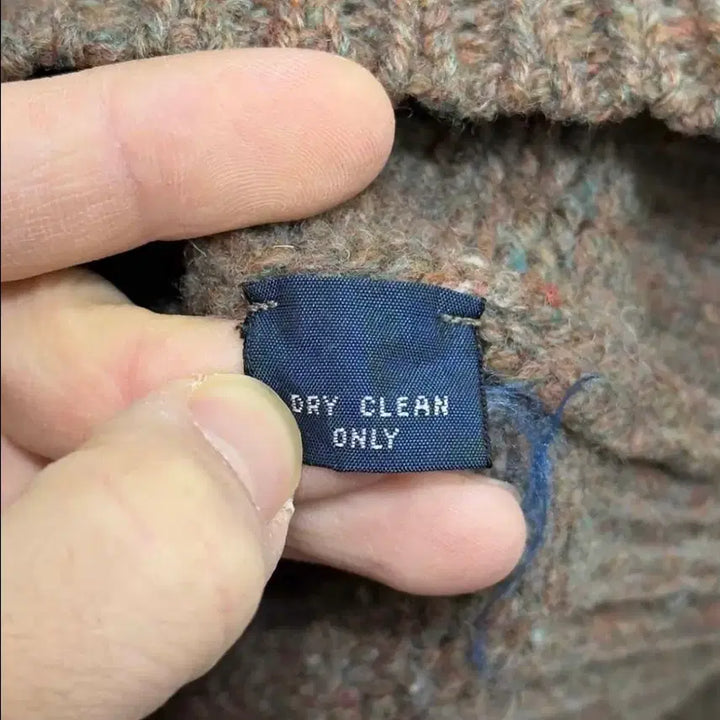 [BUNJANG] Polo Ralph Lauren Lambswool Knit / 90s 폴로 랄프로렌 가죽 패치 램스울 니트