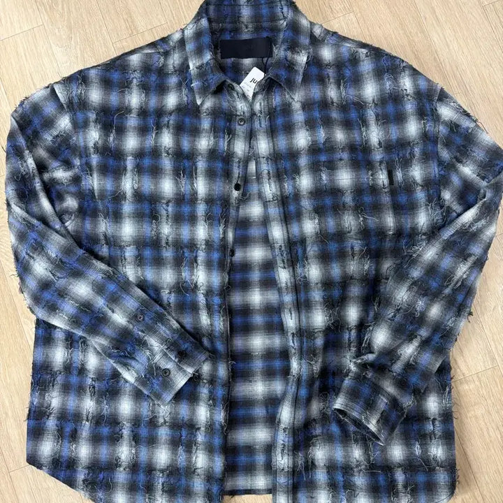 [BUNJANG] Junji 26SS Grid Blue Check Shirt / [새상품] 준지 26SS 그리드 블루 체크셔츠 50