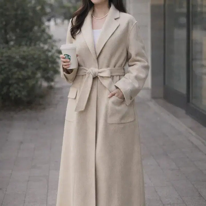 [BUNJANG] Long Wool 90% Coat Handmade Jacket / 택포#새상품 롱 울 90% 코트 핸드메이드 자켓 아우터 자켓 로브