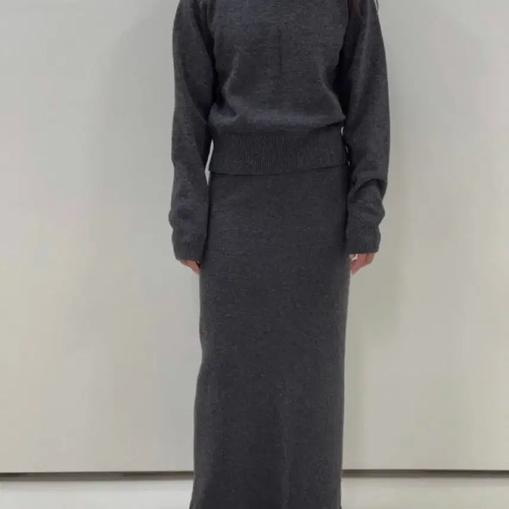 [BUNJANG] Architect Boucle Long Skirt (Charcoal) / (새상품) 아키텍트 부클레 롱스커트 (차콜)