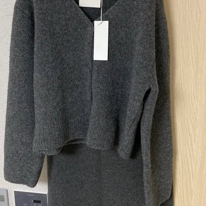 [BUNJANG] Architect Boucle Long Skirt (Charcoal) / (새상품) 아키텍트 부클레 롱스커트 (차콜)