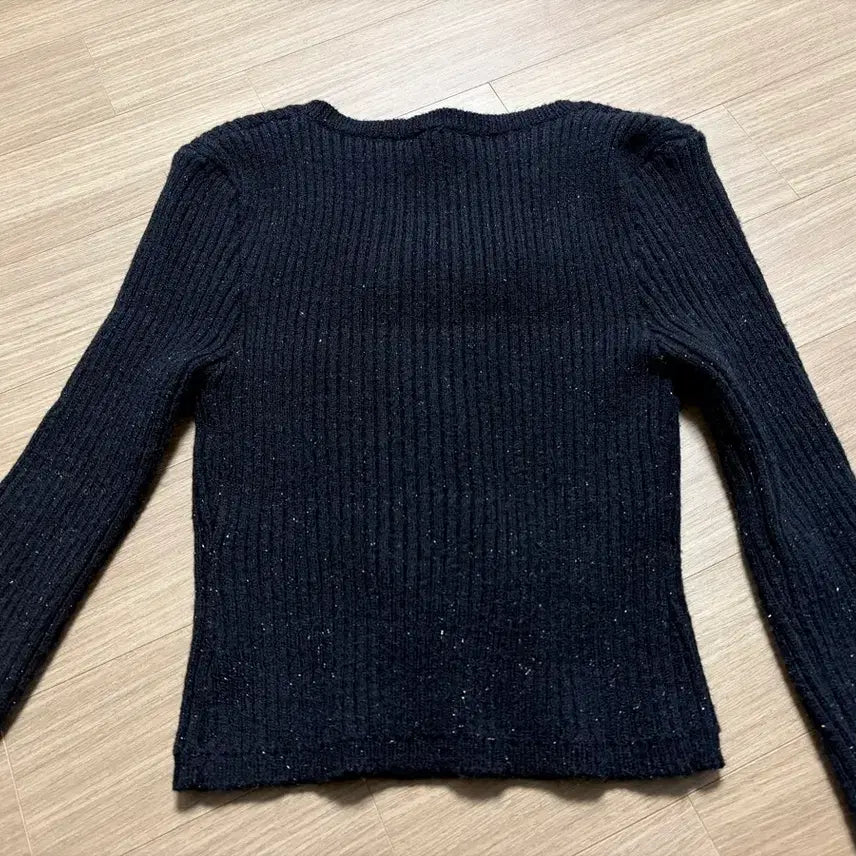 [BUNJANG] Free Size Glitter Knit Top / 소매 퍼 글리터 금장 니트 free (1회착용)