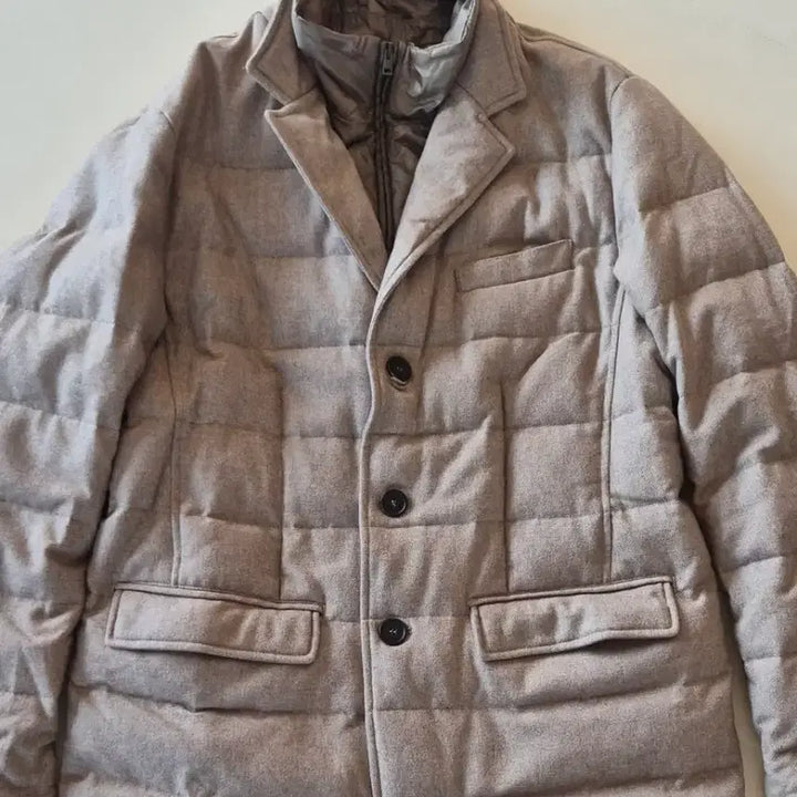 [BUNJANG] Erno Beige Wool Padded Jumper 50 / 에르노 베이지 울 패딩 점퍼 50