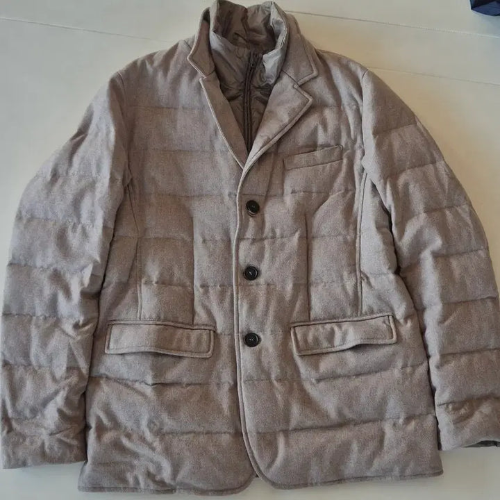 [BUNJANG] Erno Beige Wool Padded Jumper 50 / 에르노 베이지 울 패딩 점퍼 50